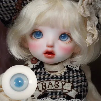 Топчета за очи за кукли BJD Подходящ за малка кукла с ириса 12мм14мм16мм със стъклени очи, натурални сиво-сини аксесоари за кукли