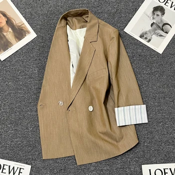 Тънък ръкав костюмного палто в цвят ивица на Ga в женски дрехи през лятото 2023 година, нов дизайн, усещане за малък костюм