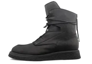 Търговия на едро обувки Martin дантела, зимни ботильоны от естествена кожа в стил ретро, модерни работни обувки с висок берцем и кръг пръсти.