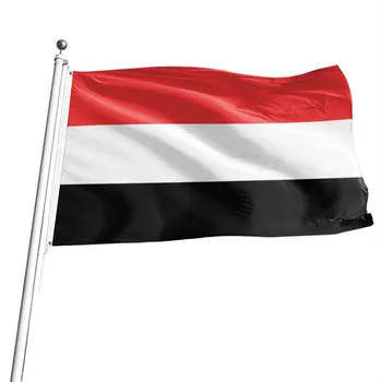 Флаг на Йемен от полиестерен плат с двустранно проникване на Националния флаг 90x150 см от полиестер