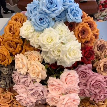 Хотел доставя Имитация Цвете Букет от изкуствени рози Fleur Mariage Artificiel Украса на офис масата Украсата на Коледно парти