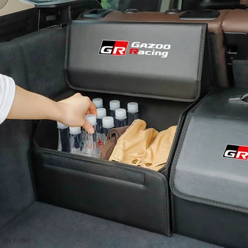Чанта За Съхранение на Багажника на Колата Кожена Туристическа Сгъваема Кутия За Toyota GR Gazoo Racing Supra Corolla Parts Sport 86 Yaris Grmn Corolla