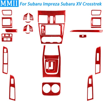 Червената Лента Освобождаване на Въздух За Смяна на Предавките От Въглеродни Влакна, Комплект Аксесоари За Интериора на Колата Стикер За Subaru Impreza 2012-16 XV Crosstrek 13-17