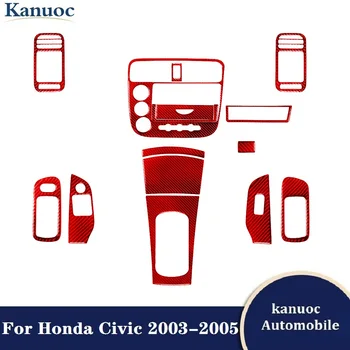 Червени етикети, изработени от въглеродни влакна Декоративни Аксесоари за интериора на Различни Части за Honda Civic 2003 2004 2005
