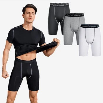 Чорапогащник за фитнес, Гамаши, мъжки спортни стегнати ластични бързо съхнещи панталони, Баскетболни улични спортни къси панталони